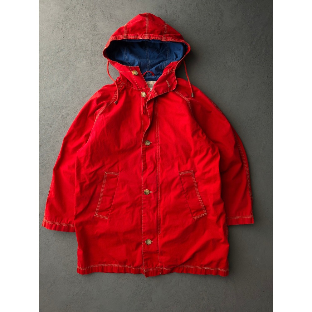 Vintage 90s Hooded Parka Jacket Size M Red Canvas Jackpot